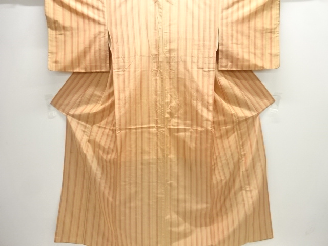 アンティーク　縞模様織出し米沢紬着物